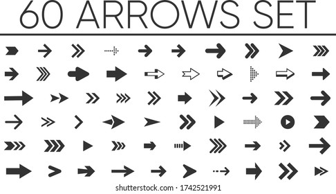 Arrows big black set icons. Arrow icon. Arrow vector collection. Arrow. Cursor. Modern simple arrows. Vector illustration - Shutterstock ID 1742521991
