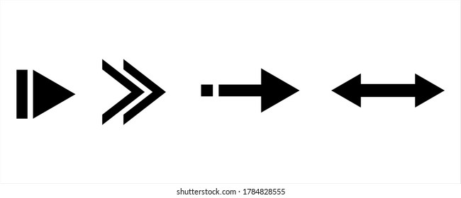Flechas grandes iconos de conjunto negro. Icono de flecha. Diferentes iconos de Flechas negras,conjunto de vectores.