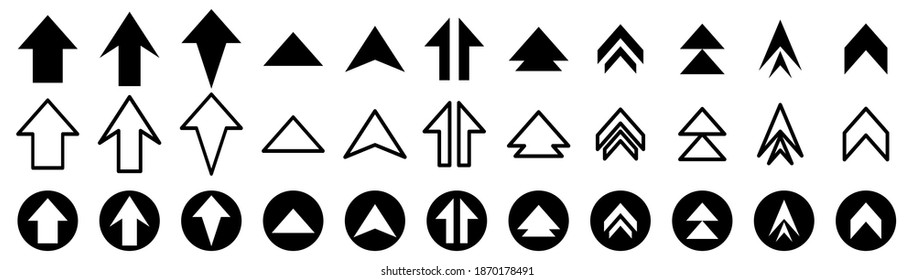 Arrows big black set icons. Arrow icon. Arrow vector collection. Arrow. Cursor. Modern simple arrows. Vector illustration