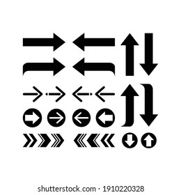 Arrows big black set icons. Arrow icon. Arrow vector collection. Arrow. Cursor. Modern simple arrows. Vector illustration