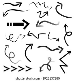 Pfeile große schwarze Set-Symbole. Pfeilsymbol. Pfeilvektorkollektion. Pfeil. Cursor. Moderne, einfache Pfeile. Vektorgrafik