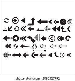 Pfeile große schwarze Set-Symbole. Pfeilsymbol. Pfeilvektorkollektion. Pfeil. Cursor. Moderne, einfache Pfeile. Vektorgrafik
