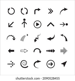 Arrows big black set icons. Arrow icon. Arrow vector collection. Arrow. Cursor. Modern simple arrows. Vector illustration
