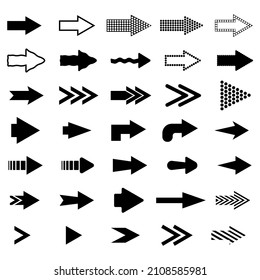 Arrows big black set icons. Arrow icon. Arrow vector collection. Arrow. Cursor. Modern simple arrows. Vector illustration.