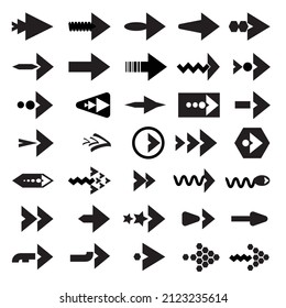 Arrows big black set icons. Arrow icon. Arrow vector collection. Arrow. Cursor. Modern simple arrows. Vector illustration