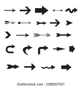 Flechas grandes iconos de conjunto negro. Icono de flecha. Colección vectorial de flecha. Flecha. Cursor. Modernas flechas simples. Ilustración del vector