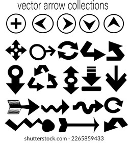 Arrows big black set icons. Arrow icon. Arrow vector collection. Arrow. Cursor. Modern simple arrows. Vector illustration