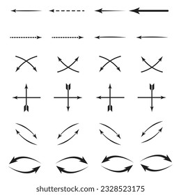 Arrows big black set icons. Arrow icon. Arrow vector collection. Arrow. Cursor. Modern simple arrows. Vector illustration