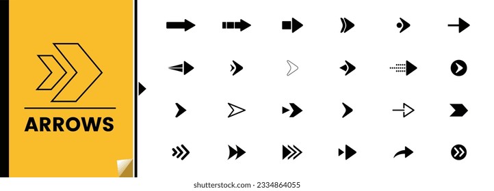 Arrows big black set icons. Arrow. Cursor. Modern simple arrows. Collection different arrows sign. Black vector arrows – vector. Arrow set