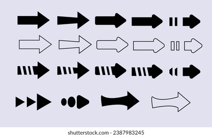 Arrows big black set icons. Arrow icon. Arrow vector collection. Arrow. Cursor. Modern simple arrows