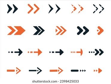 Arrows big black set icons. Arrow vector collection isolated on white  background. Modern simple Vector illustration Set arrow icon. Collection different arrows sign. Black vector 