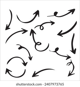 Pfeile große schwarze Set-Symbole. Pfeilsymbol. Pfeilvektorkollektion. Pfeil. Cursor. Moderne, einfache Pfeile. Vektorgrafik