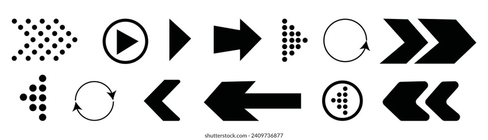 Arrows big black set icons. Arrow vector collection. Arrow icon. Arrow. Cursor. Modern simple arrows. Vector illustration. EPS 10	