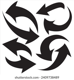 Arrows big black set icons. Arrow vector collection. Modern simple arrows. Vector illustration. EPS 10