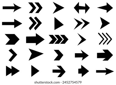 Arrows big black set icons. Arrow icon. Arrow vector collection. Arrow. Cursor. Modern simple arrows. Collection of pointers. Vector illustration. Eps file 661.