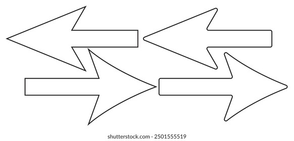 Flechas grandes iconos de conjunto negro. Icono de flecha. Colección de Vector de flecha. Flecha. Cursor. Modernas flechas simples. Ilustración vectorial