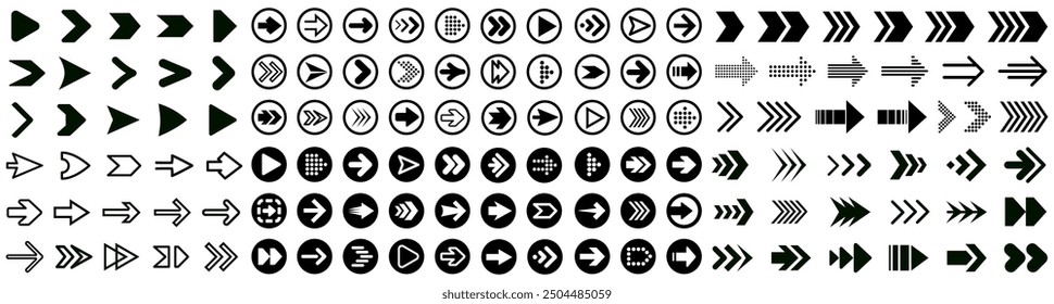 Arrows big black set icons, arrow icon, modern simple arrows, arrow vector collection cursor sign