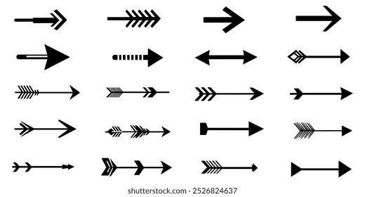 Arrows big black set icons. Modern simple arrows. Vector eps.