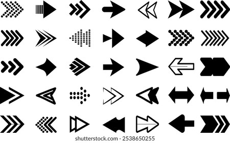 Arrows big black set icons. Arrow icon. Arrow vector collection. Arrow. Cursor. Modern simple arrows