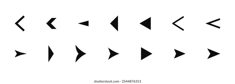 Arrows big black set icons. Arrow icon. Arrow vector collection. Arrow. Cursor. Modern simple arrows. Vector illustration. Eps 10.