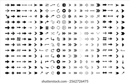 Arrows big black set icons, arrow icon, modern simple arrows, arrow vector collection cursor