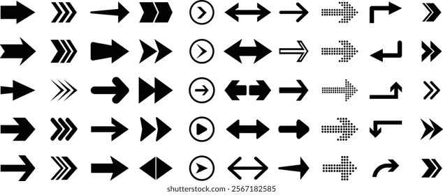 Arrows big black set icons, Arrow vector collection cursor. . Arrow vector collection. Collection different arrow signs. Black arrows icons. Arrows vector illustration collection.