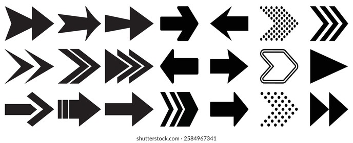 Arrows big black set icons. Arrow icon. Arrow vector collection. Arrow. Cursor. Modern simple arrows. Arrows vector illustration collection.