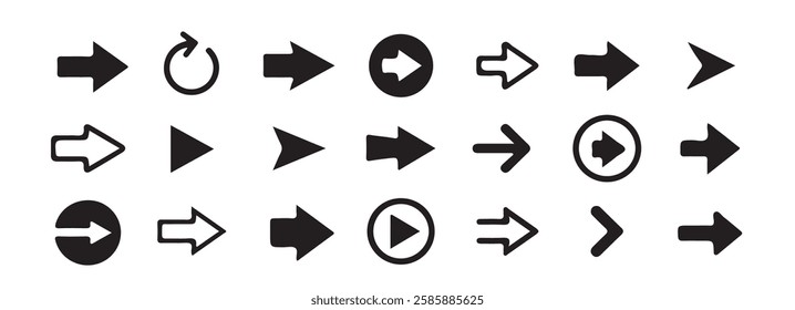 Arrows big black set icons . Arrow vector collection. Vector illustration eps 10