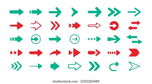 Arrows big black set icons. Colorful arrows icons set. Modern simple arrows. Arrow. Cursor. Vector illustration eps 10