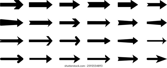 Arrows big black set icons, Arrow vector collection cursor. . Arrow vector collection. Collection different arrow signs. Black arrows icons. Arrows vector illustration collection.
