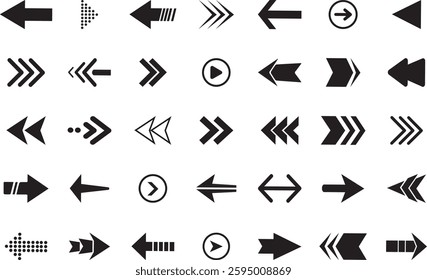 Arrows big black set icons, Arrow vector collection cursor. . Arrow vector collection. Collection different arrow signs. Black arrows icons. Arrows vector illustration collection.