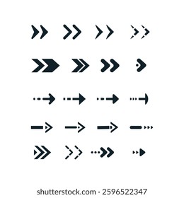Arrows big black set icons. Arrow icon. Arrow vector collection. Arrow. Cursor. Modern simple arrows. Vector illustration