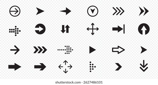 Arrows big black set icons, arrow icon, modern simple arrows .  Arrow vector icon. Arrows collection. Vector illustration. 