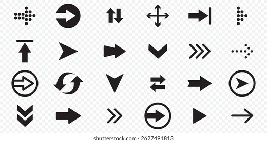 Arrows big black set icons, Arrow vector collection cursor. Cursor. Modern simple arrows. Vector illustration.