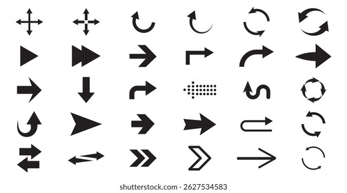 Arrows big black set icons, arrow icon, modern simple arrows, arrow vector collection cursor 