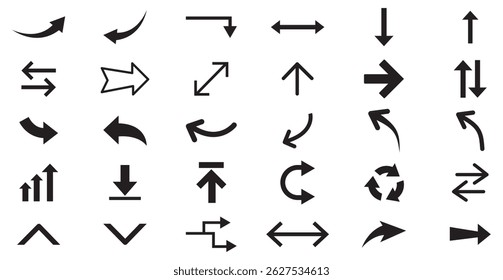 Arrows big black set icons, arrow icon, modern simple arrows, arrow vector collection cursor 