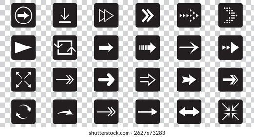 Arrows big black set icons, arrow icon, modern simple arrows, arrow vector collection cursor.
