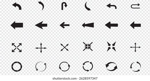 Arrows big black set icons. Arrow icon. Arrow vector collection. Arrow. Cursor. Modern simple arrows. Vector illustration. Variety arrow vector collections.