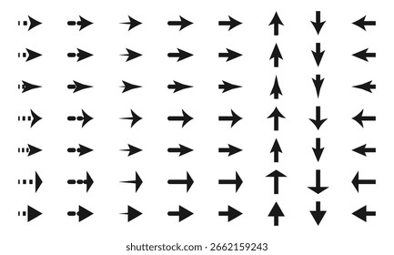 Arrows big black set icons. Arrow icon. Arrow vector collection. Arrow. Cursor. Modern simple arrows.