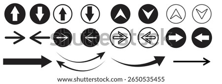 Arrows big black set icons. Arrow icon. Arrow vector collection. Arrow. Cursor. Modern simple arrows. Collection of pointers. Vector illustration. Eps10