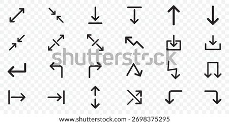 Arrows big black set icons, arrow icon, modern simple arrows, arrow vector collection . Different cursor arrow direction symbols .