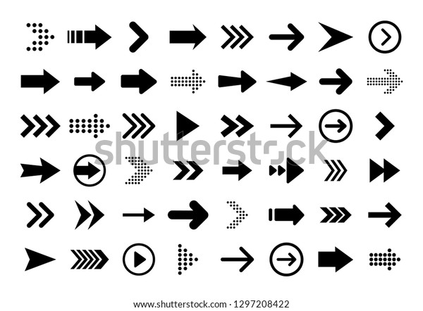 Arrows\
big black set icons. Arrow icon. Arrow vector collection. Arrow.\
Cursor. Modern simple arrows. Vector\
illustration