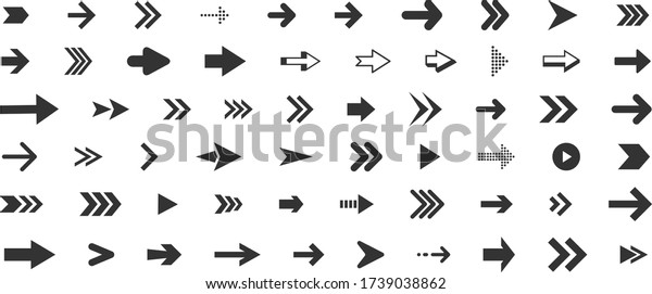 Arrows\
big black set icons. Arrow icon. Arrow vector collection. Arrow.\
Cursor. Modern simple arrows. Vector\
illustration