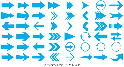 Arrows big blue set icons, arrow icon, modern simple arrows, arrow vector collection cursor. 