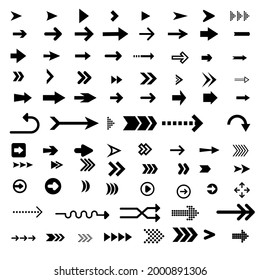 Arrows big collection png vector. Arrow, Cursor, simple arrows, Vector illustration, web icons. Arrows isolated on white background.