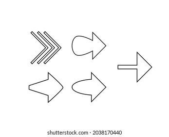 Fija los iconos de conjunto grande. Icono de flecha. Colección vectorial de flecha. Flecha. Cursor. Modernas flechas simples. Ilustración del vector
