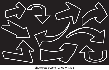Arrows big set icons. Arrow vector collection. Arrow icon. Arrow. Cursor. Modern simple arrows. Vector illustration. EPS 10	
