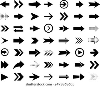 Arrows big set icons, black arrow icon, modern simple arrows, arrow vector collection. 