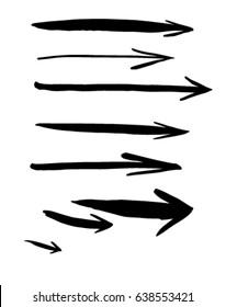 Arrows. Black arrows background, brushes for design