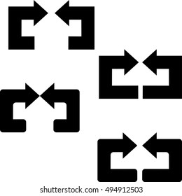 Arrows black colour,  two direction